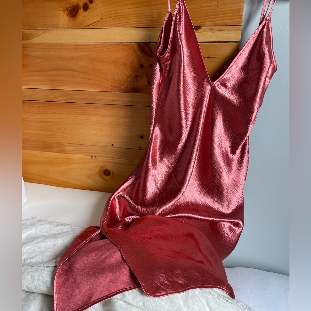 *NWT* Express Copper Metallic Satin Slip Dress